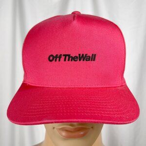 Vans Adult OS Hot Pink Black Embroidered Off The Wall Logo Snapback Hat Cap